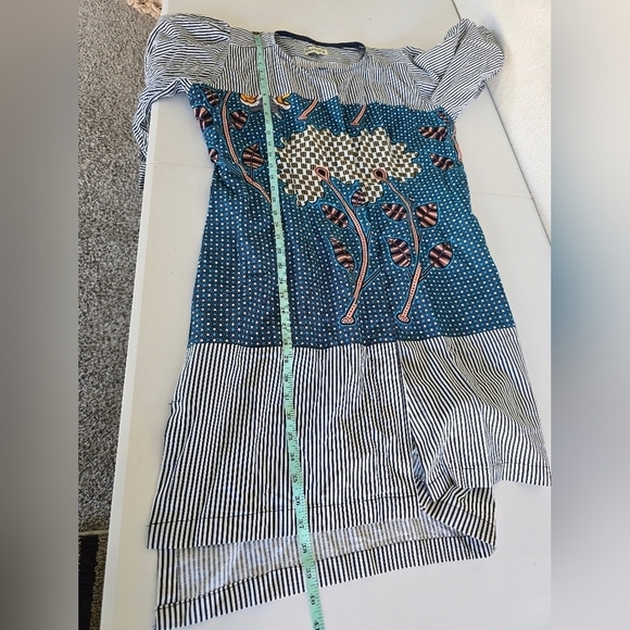 African Print Women's Multi Print button down Dress Shirt Art to wear Boho - Picture 10 of 10